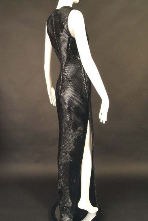 TOM FORD Spring, 2013 Black Patent Leather Evening Gown 2