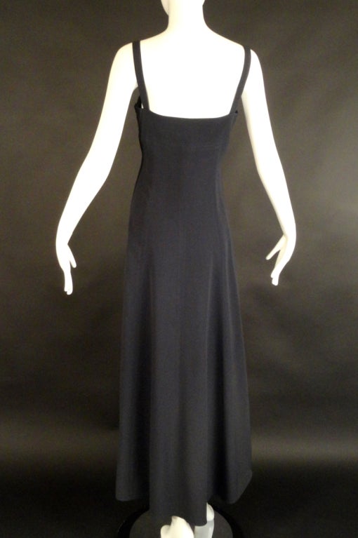 Women's 1990s Black Wool Claude Montana Maxi Dress For Sale