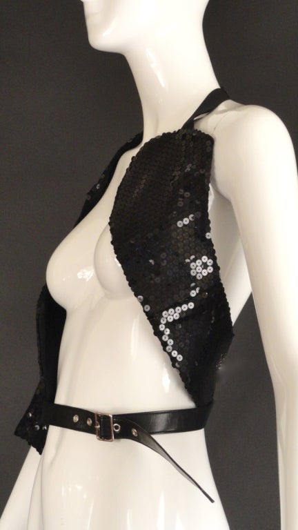 Women's Comme Des Garcons Black Sequin Bolero Harness