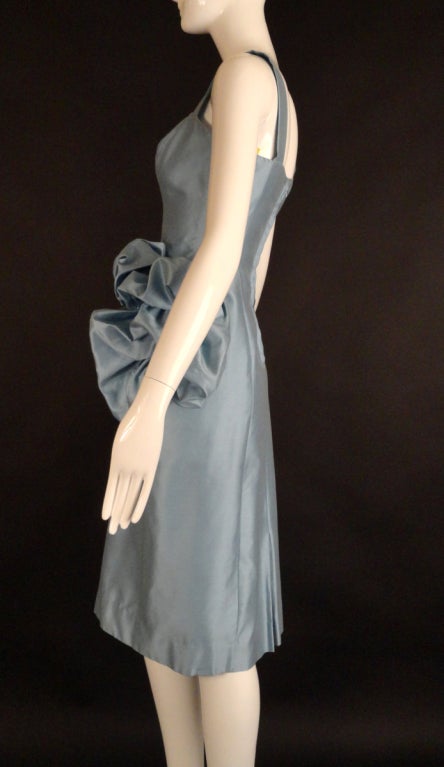 1950s Blue Alaskine Wiggle Dress In Excellent Condition In Dallas, TX