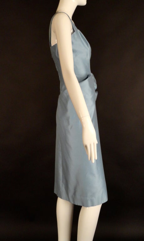 1950s Blue Alaskine Wiggle Dress 1