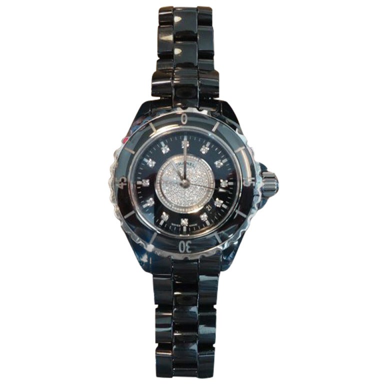 Chanel J12 Diamond Dial Black Watch