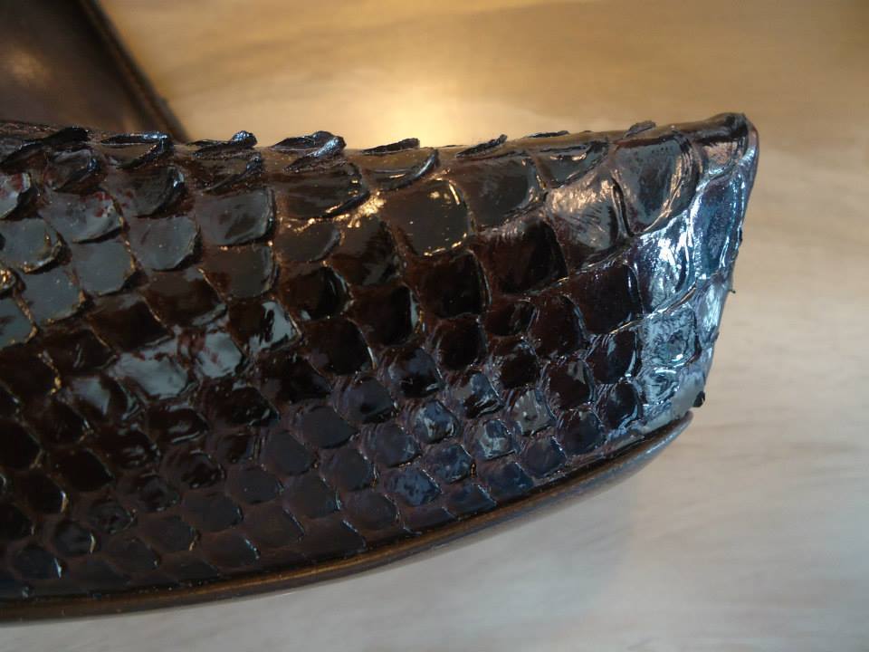 Black Gianmarco Lorenzi Brown Python Leather Décolleté Size 39 (It)