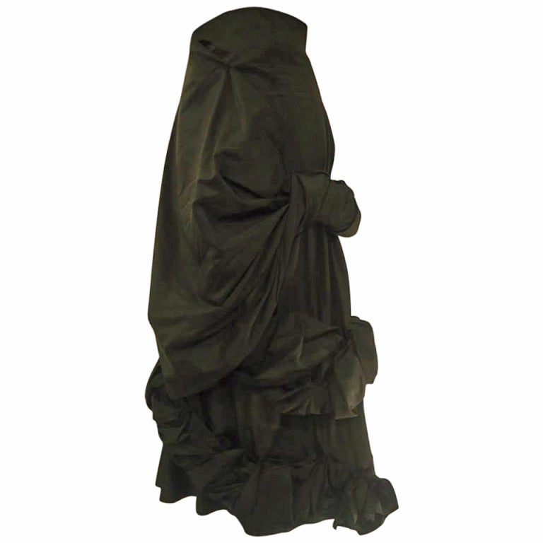 Galline Regine Black Silk Full Skirt Size 42 (It)