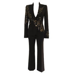 Dolce e Gabbana Embroided Pinstriped Suit Size 40 (It)