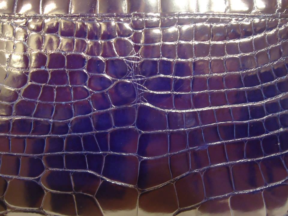 Women's Giòsa Milano blue crocodile leather handbag