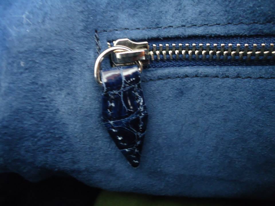 Giòsa Milano blue crocodile leather handbag 5