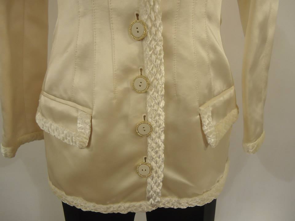 Brown Valentino Boutique Ivory Silk Jacket