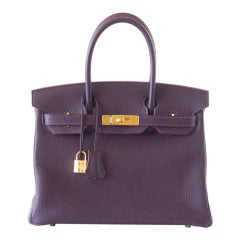 HERMES BIRKIN 30 Bag Rich Raisin Gold Hardware Togo Original Colour 9