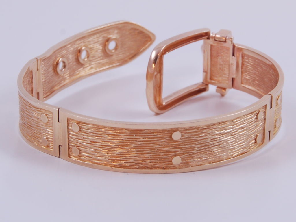 Yellow Gold Men's Buckle Bracelet Hammerman Bros. 2