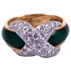 Schlumberger/Tiffany Enamel, Gold & Diamond Ring