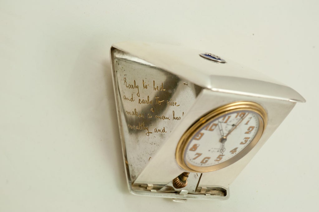 Eterna Austrian Silver Travel Alarm Clock / Watch