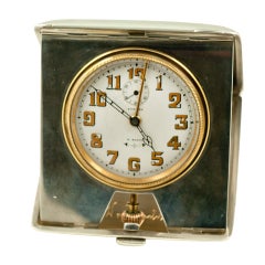 Eterna Austrian Silver Travel Alarm Clock / Watch