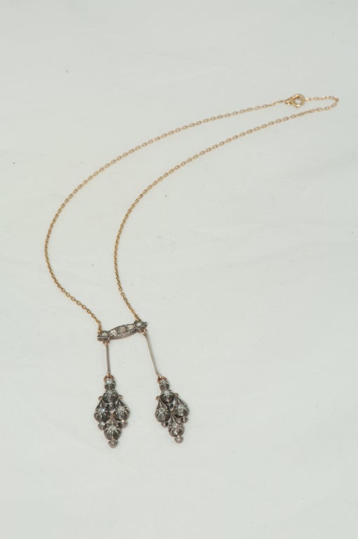 Women's Victorian Rose Cut Diamond Pendant Necklace