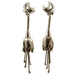 Antonio Pineda Long Silver Earrings