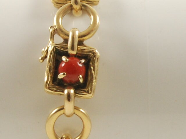 Women's Coral & Gold Tiffany Bracelet