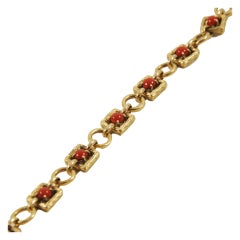 Coral & Gold Tiffany Bracelet