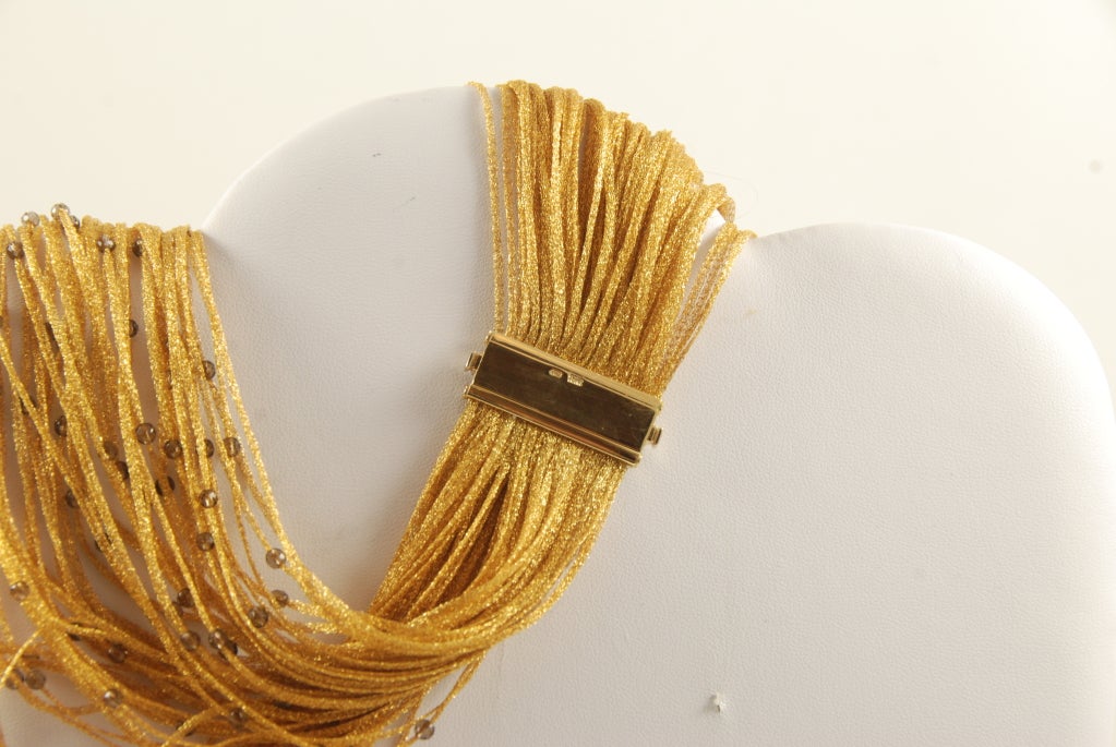 Multi Strand Gold Woven Thread Necklace 1
