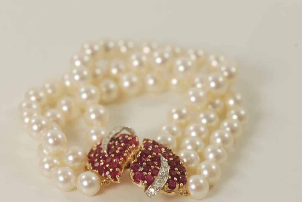 Pearl Ruby & Diamond Bracelet 1