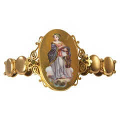 Victorian Gold & Enamel Plaque Bracelet