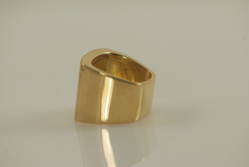 Women's or Men's Modernist  Heavy Gold Ring
