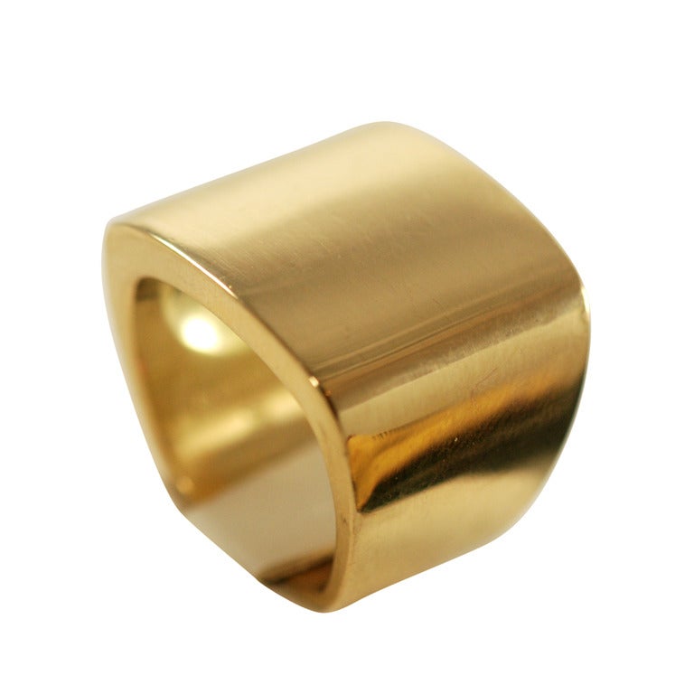 Modernist  Heavy Gold Ring