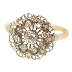 Vintage Diamond Platinum Filigree Ring