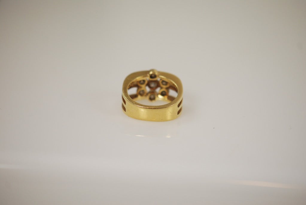 Jose Hess Modernist Diamond Gold Ring 1980s  In Excellent Condition In New York , NY