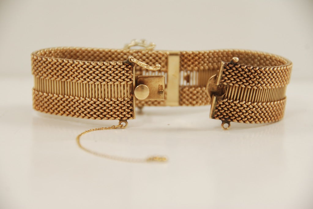 Women's 1940s Retro Diamond Gold Buckle Bracelet
