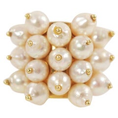 Modernist Pearl Gold Ring