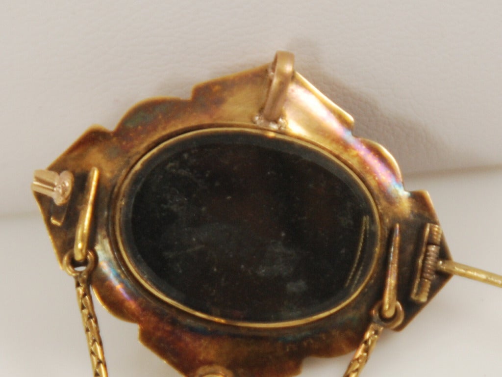 Women's Art Noveau Gold and Garnet Convertible Brooch/Pendant For Sale