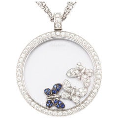 White Gold Chopard Happy Diamonds Butterfly Necklace