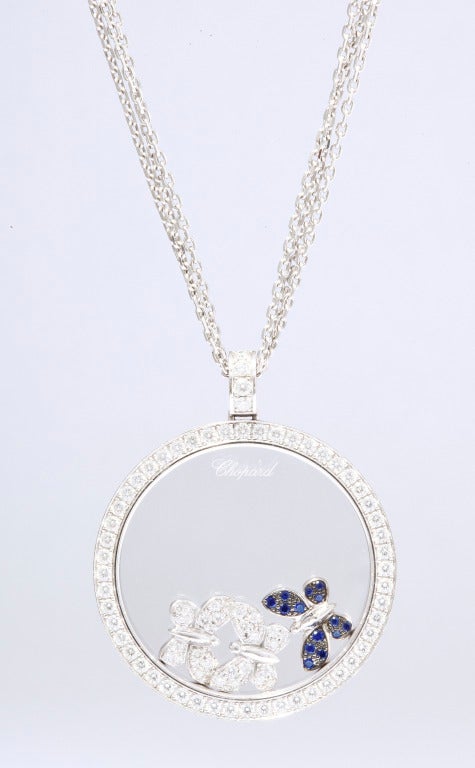White Gold Chopard Happy Diamonds Butterfly Necklace 2