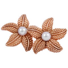 Vintage 18k Star Fish Earrings