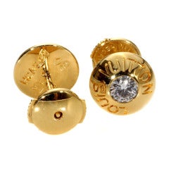 Louis Vuitton Diamond Yellow Gold Stud Earrings