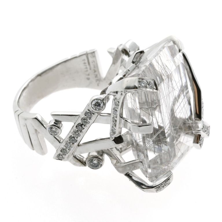 Chanel Diamond and Rutilated Quartz Ring 1
