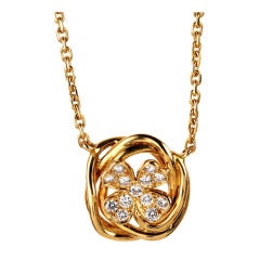Chanel Clover Diamond Yellow Gold Necklace