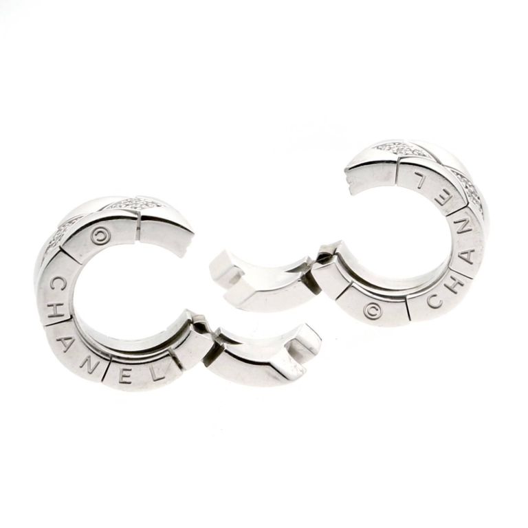 Chanel Matelasse Diamant-Ohrringe aus Gold Damen