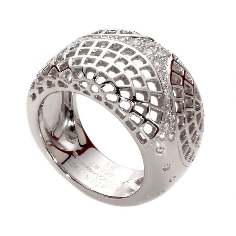 Cartier Pave Diamant Weißgold Kuppel Ring