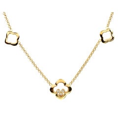 Chopard Quatrefoil Happy Diamond Yellow Gold Necklace