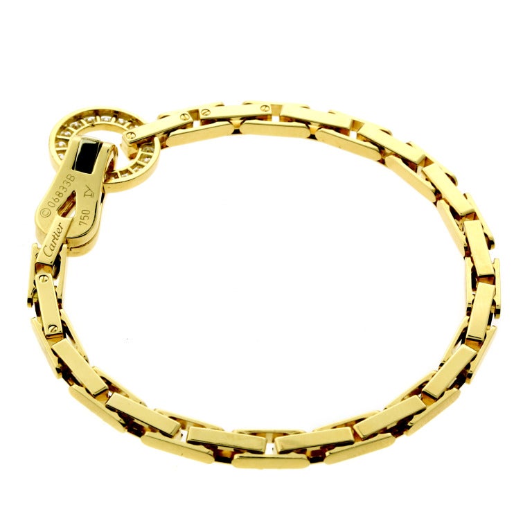 Women's Cartier Agrafe Collection Diamond Yellow Gold Bracelet