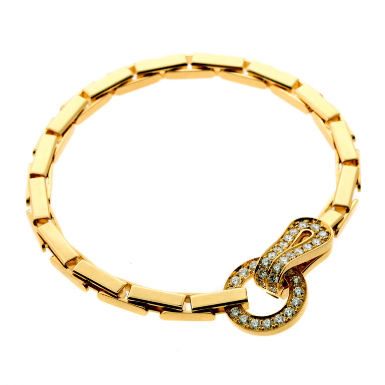 Cartier Agrafe Collection Diamond Yellow Gold Bracelet