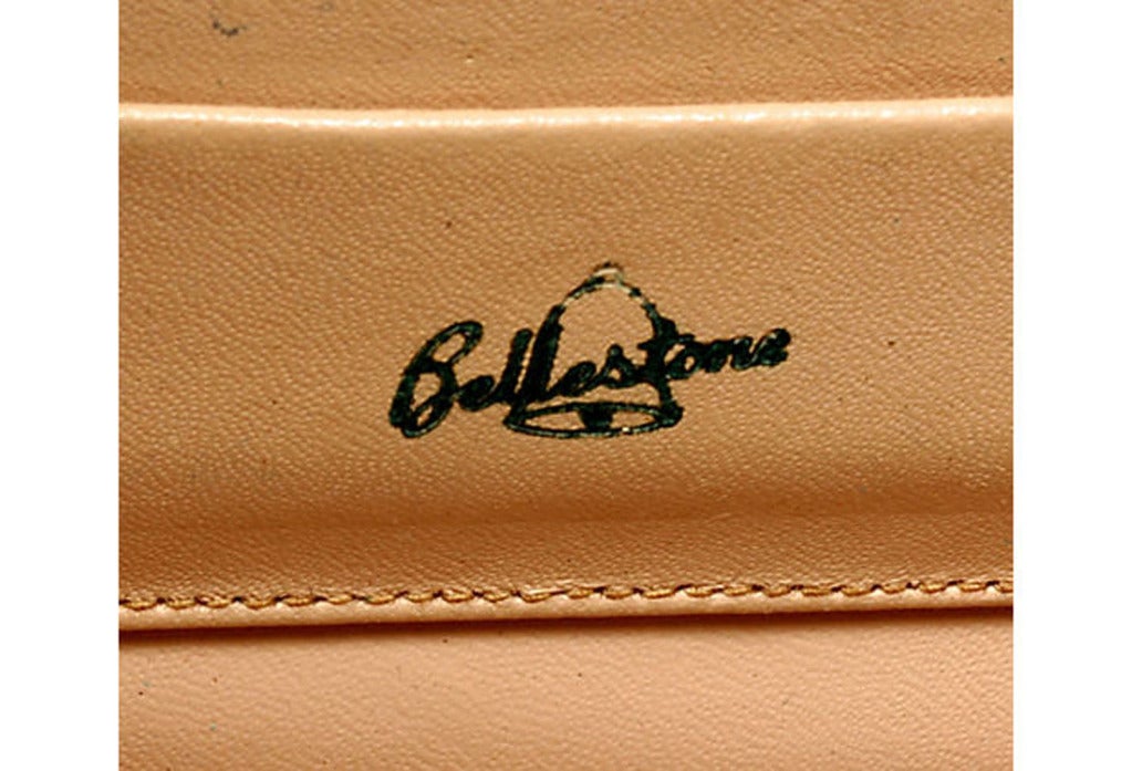 Bellestone Black Alligator Handbag In Excellent Condition In valatie, NY