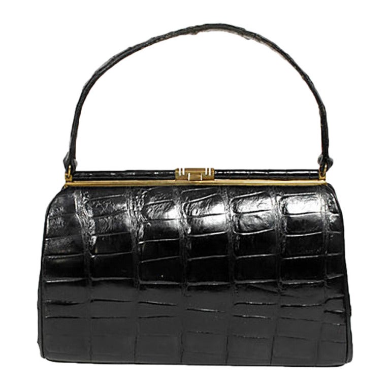Bellestone Black Alligator Handbag