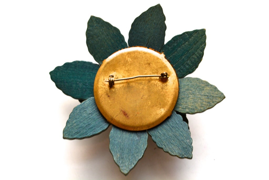 Frank Hess for Miriam Haskell Floral Brooch In Excellent Condition In Litchfield County, CT