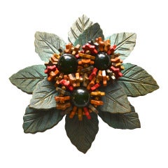 Vintage Frank Hess for Miriam Haskell Floral Brooch