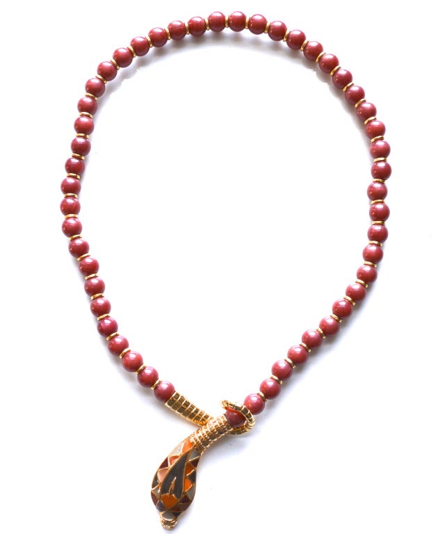 Egyptian Revival Hattie Carnegie Cobra Necklace 3
