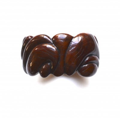 Yves Saint Laurent Oversized Lucite Burgundy Cuff