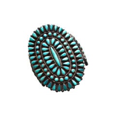 Native American Zuni Petit Point Turquoise Cuff