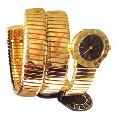 Bulgari Yellow Gold Tubogas Snake Bracelet Watch